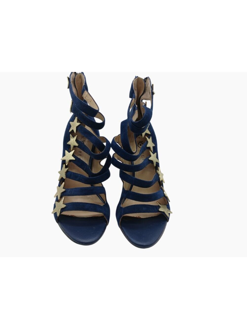 Katy Perry Stella Star Studded Blue Suede Gladiator Stiletto High Heels Size 9 - Picture 3 of 15